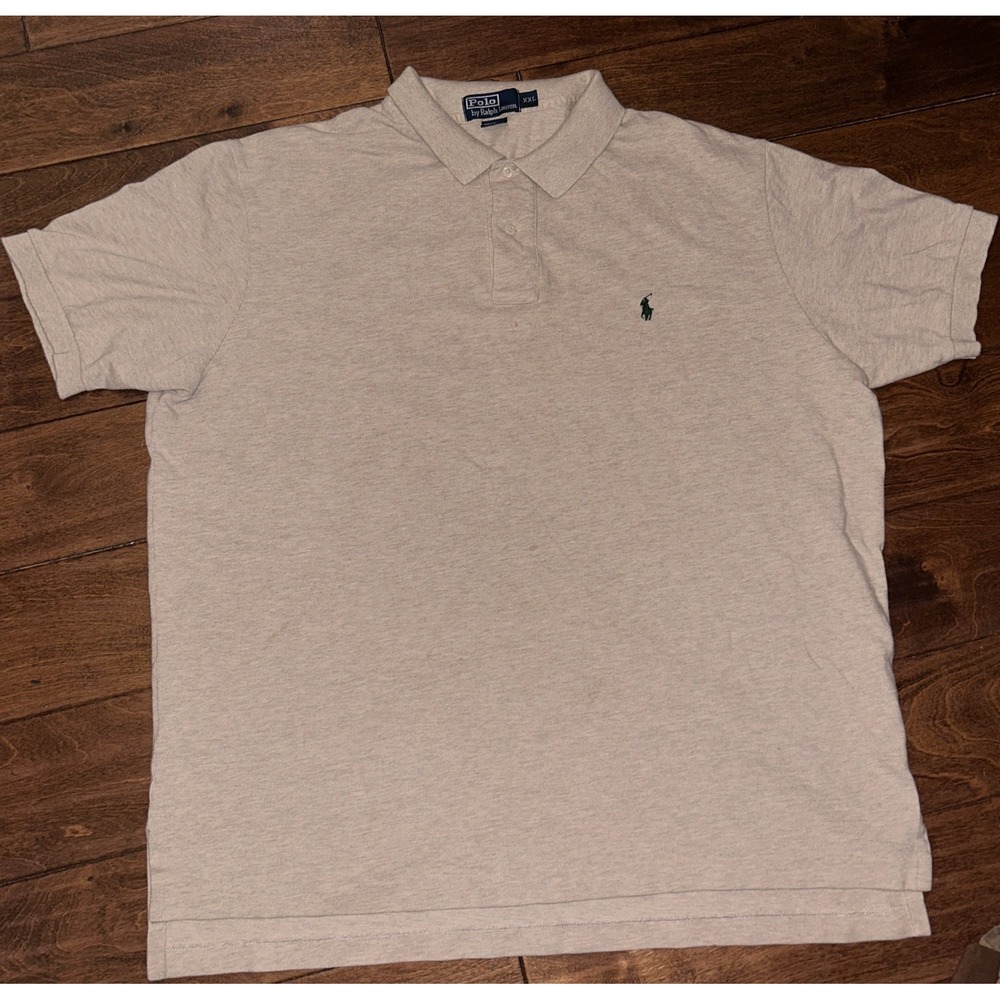 Ralph Lauren Polo Shirt Mens‎ 2XL Oat Beige Pony Cotton Logo Casual Preppy Used